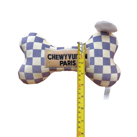 Dog Diggin Designs Toy w/Squeaker - Chewy Vuiton Cream/Grey Size LARGE! New - Picture 8 of 16